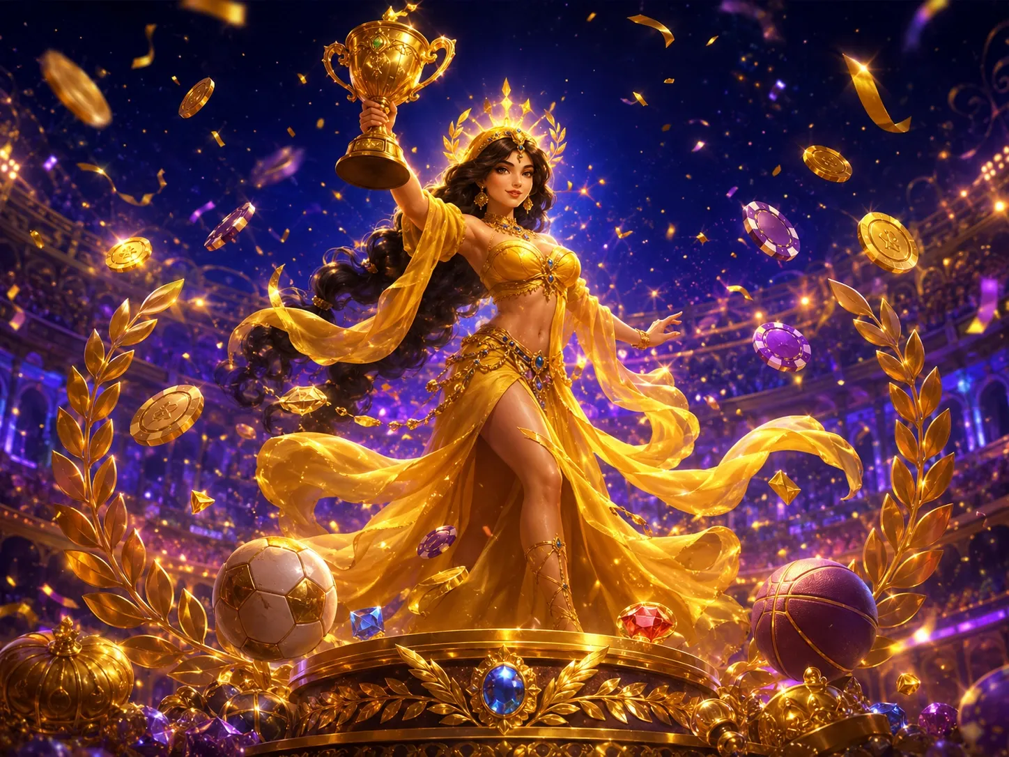 Golden Champion Victory Trophy Arena