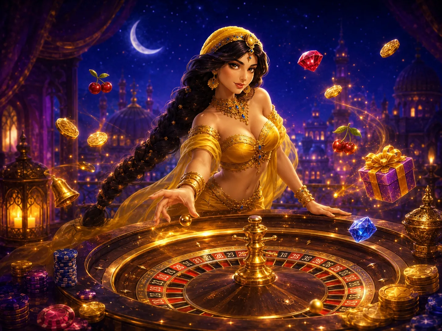 Golden Roulette Fortune Palace Night