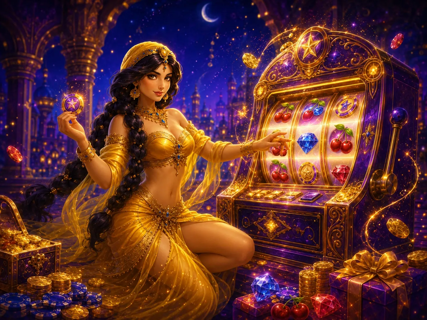 Mystic Golden Slots Palace Night